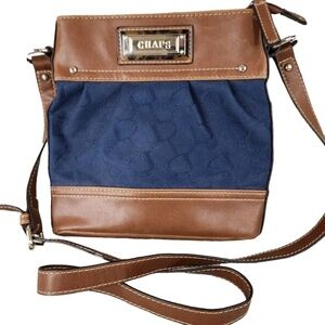 CHAPS Blue/Brown Women's Shoulder Bag, Crossbody Purse/Handbag,